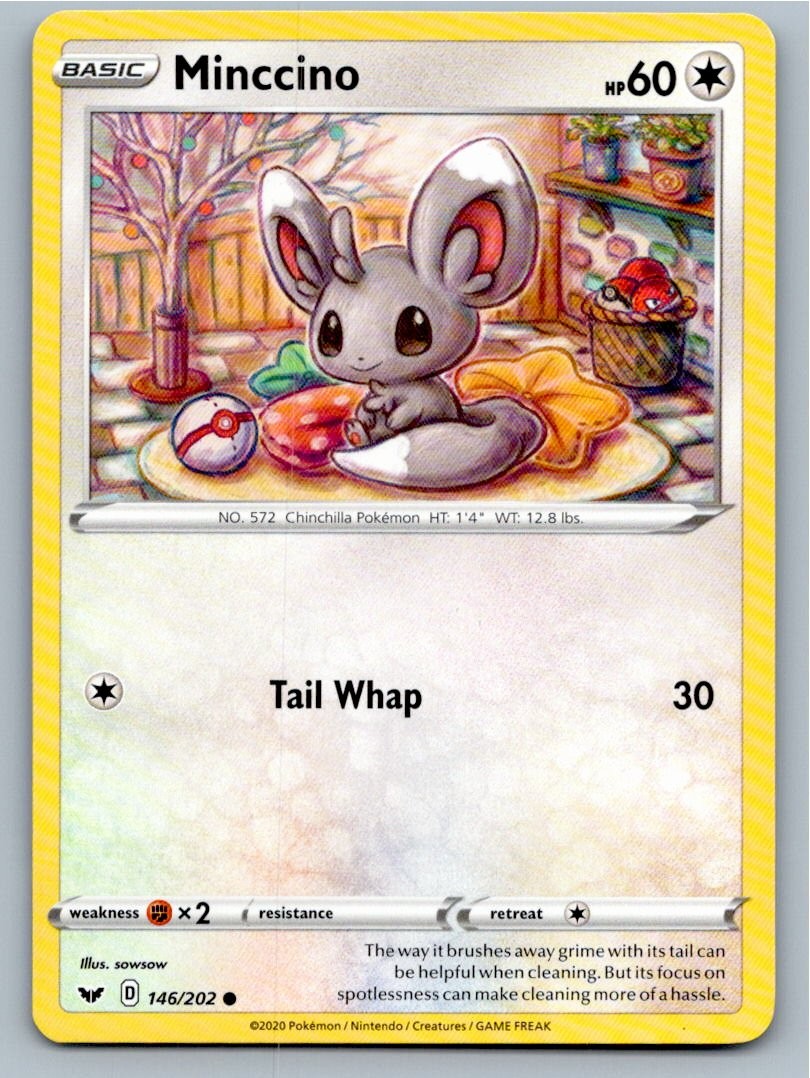 2020 POKEMON MINCCINO SWORD & SHIELD 146/202 C NM A71058 FREE S&H