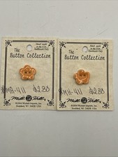 Mill Hill Ceramic Buttons Jim Shore 2004 Tangerine Posy Flower Lot Of 2