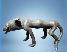 Rare Museum Quality Authentic Antique Ashanti  Bronze Gold weight a panther