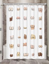 Funny Camper RV Shower Curtain for Travel Trailer Bathroom, Fun Butt Hilariou...