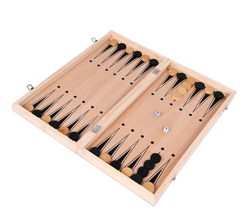 Juego de Ajedrez Plegable 3 en 1 Madera, Tablero de Ajedrez|Backgammon|Juego de Mesa Madera con Dibujos - Imagen 6 de 6