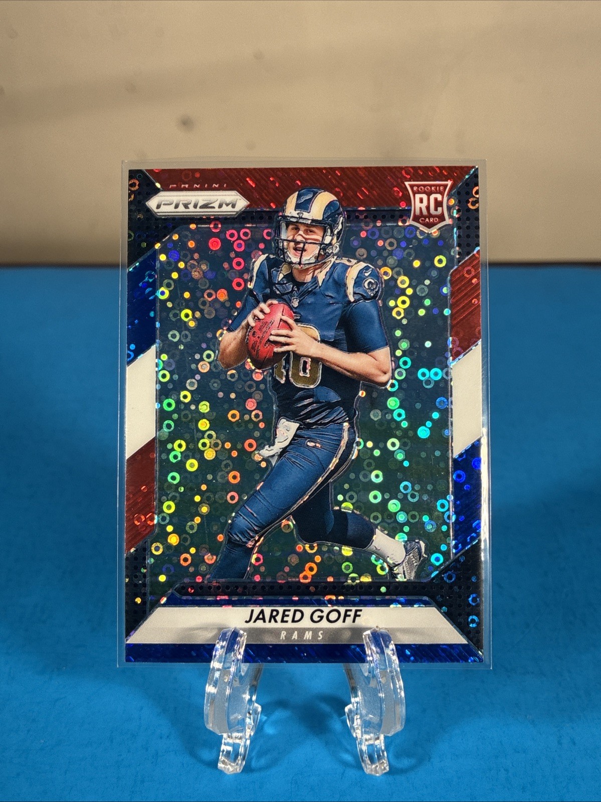 Jared Goff RC 2016 Panini Prizm Red/White/Blue Disco Prizm