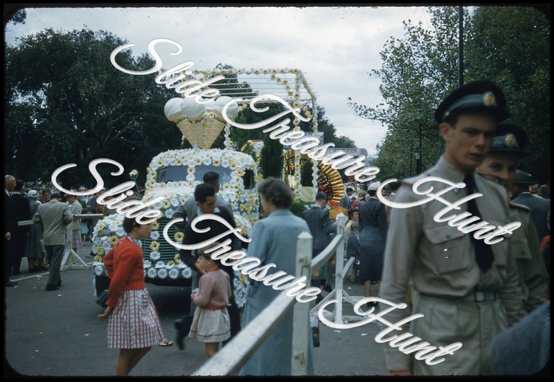 Australia Moomba Parade Peters Ice Cream Truck 35mm Slide 1950s Red Kodachrome