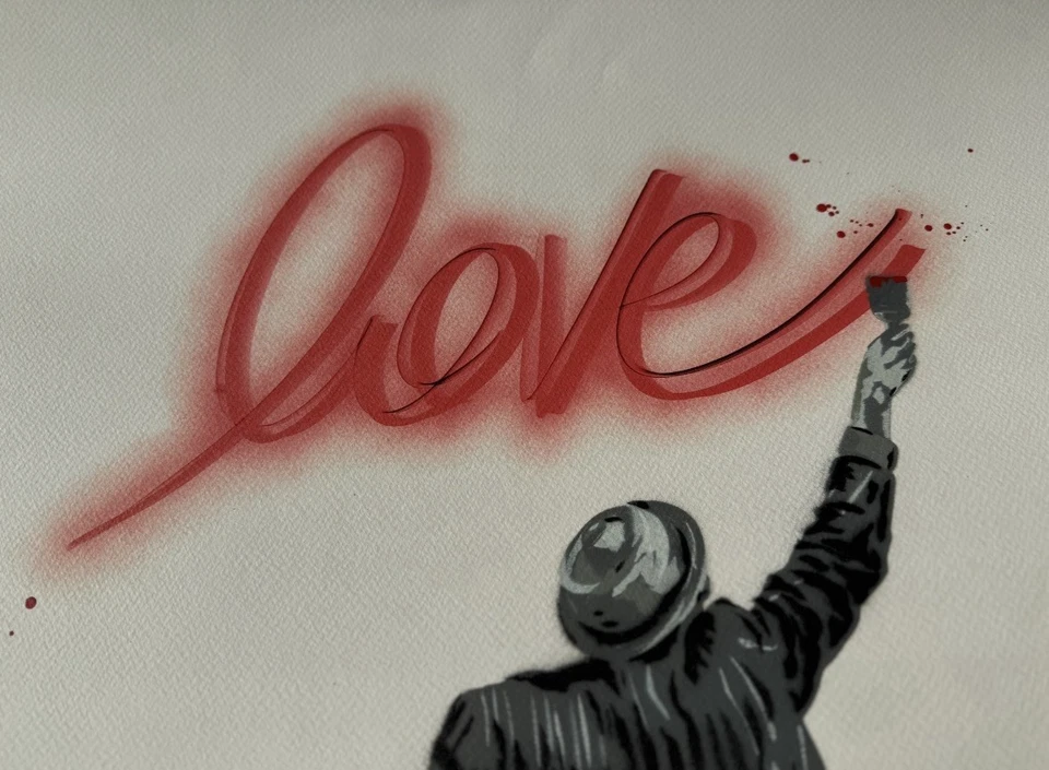 "Alessio B ""Paint Love"" (2020) граффити с ручной отделкой современное городское искусство" - Изображение 3 из 4