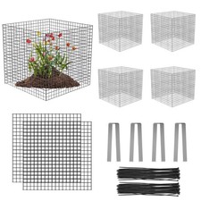 20 Pcs Plant Protector from Animals, 5 Pack 12'' x 12'' Reusable Metal Square...