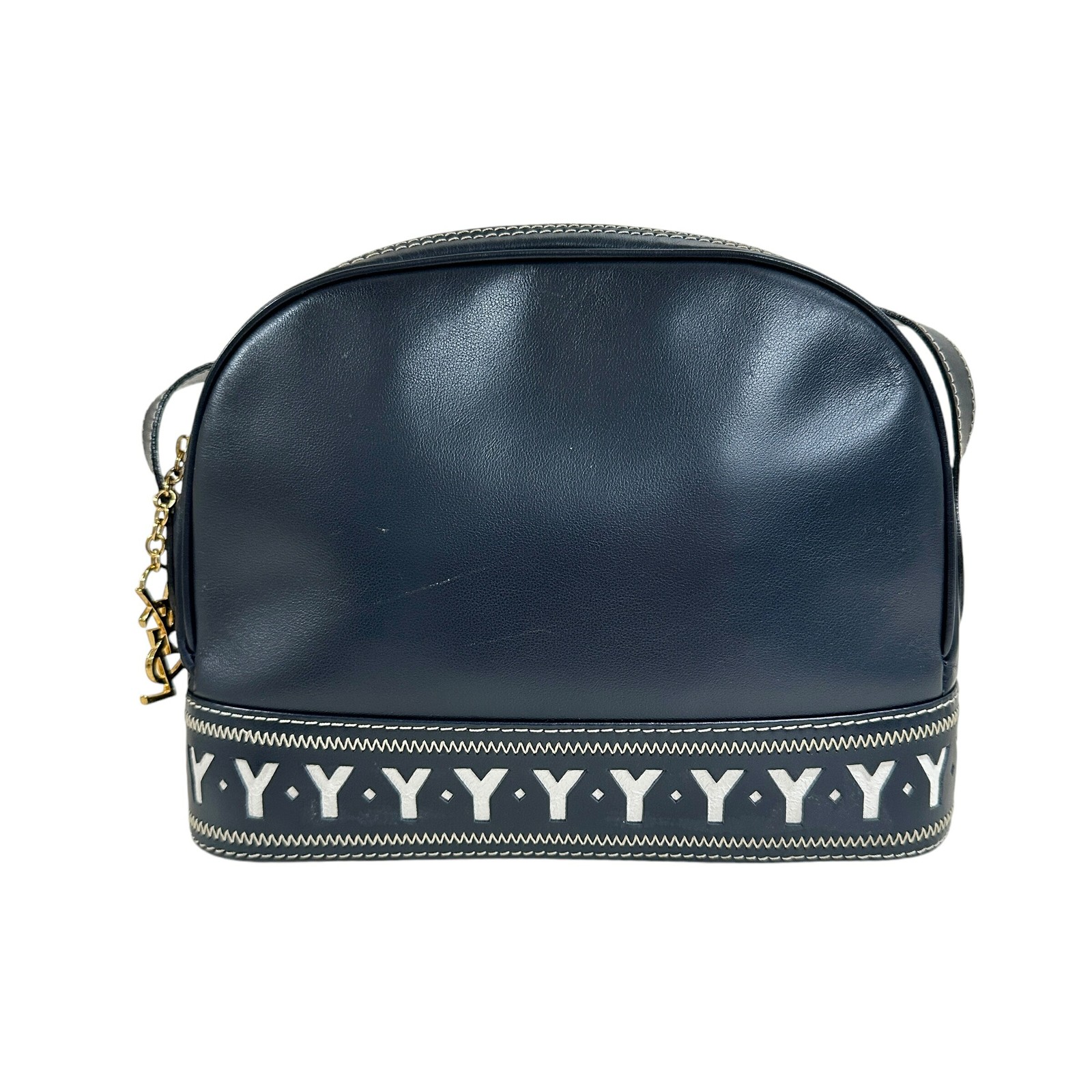 Borsa a tracolla Y0723 Yves Saint Laurent in pelle navy usata
