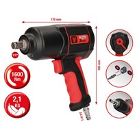 "Ks Tools 515.1200 1/2\" THE Devil Hochleistungs-Druckluft-Schlagschrauber, 1600Nm"