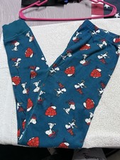 Hanna Andersson Peanuts Snoopy Women  s M Organic Cotton Pajama Pants Blue Winter