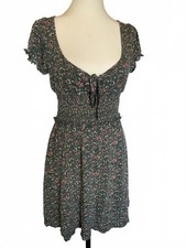 Urban Outfitters Green Pink Floral Sundress Medium Cottagecore Fairy Festival