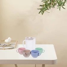  1Set Plastic Pitcher with 4 Cups - Clear Water Pitcher Unbreakable Jug with