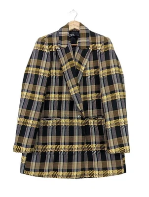 ZARA Blazer long Dames Blazer T EU 36 noir-jaune primevère-blanc - Photo 1/4