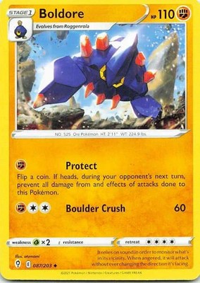 Boldore 087/203 Evolving Skies Common NM Pokemon TCG