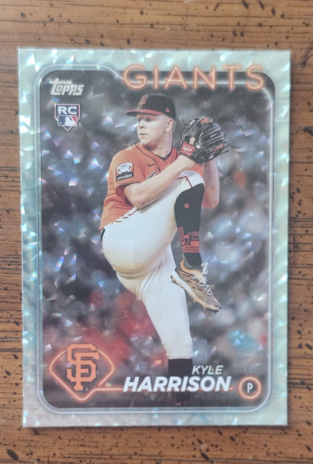 2024 Topps Series 2 KYLE HARRISON Giants RC #667 Aqua Foil Crackle 008/399