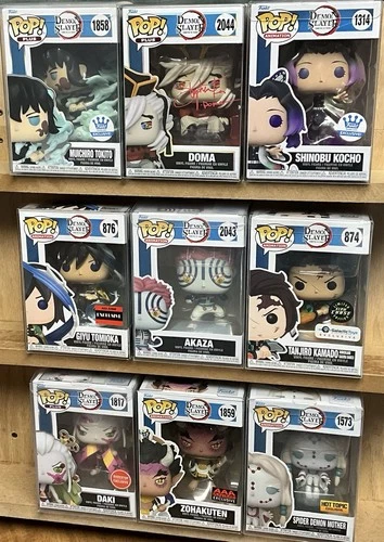 (9)Demon Slayer Funko Pop! Doma,Giyu,Zoh,Muichiro,Shinobu,Tanjiro,Daki,Akaza,Spi