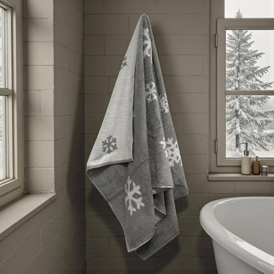 Cawö Frottiertuchserie Winter Edition Schneekristalle 6270 Duschtuch Fb. Platin/