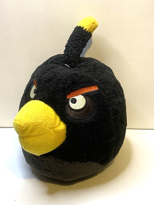 Angry Birds Bomb Black Bird 8'' Plush Toy Stuffed Animal 2010 Commonwealth