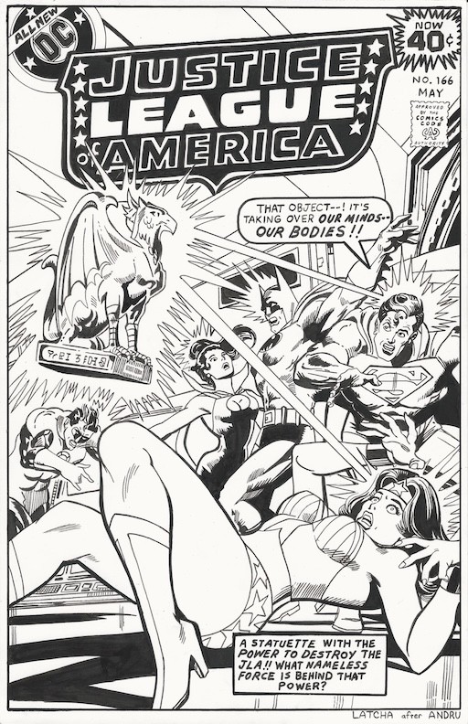 SUPERMAN WONDER WOMAN JLA 166 Cover Recreation Original art OA Justice comic