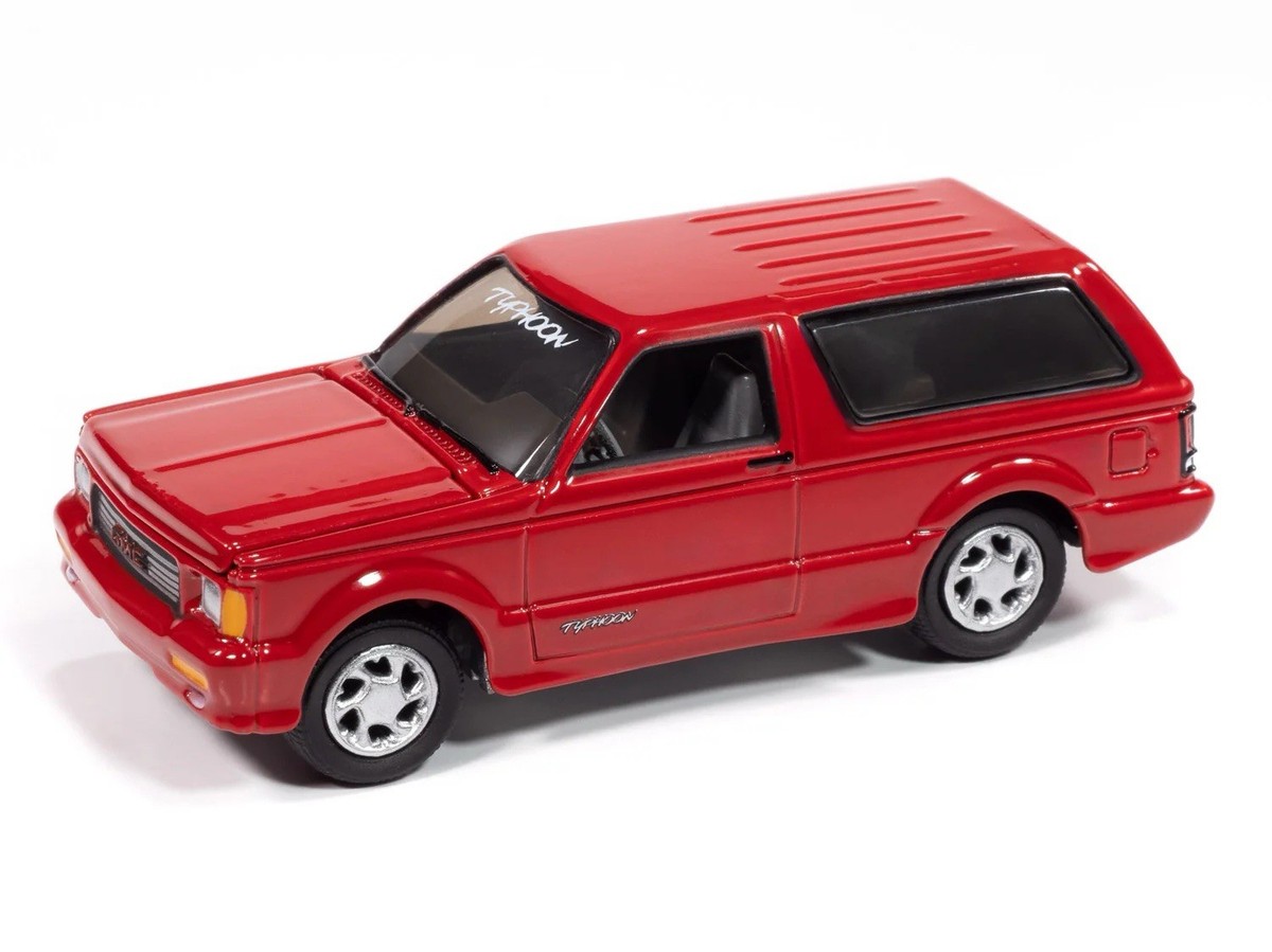 1/64 1992 GMC Typhoon, Solid Red, Johnny Lightning Collector Tin