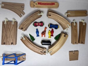 Whistling Dixie Brio Style Wooden Train Set. Vintage 1990s With Whistle