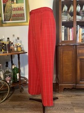 Vintage 1970s Wide Leg Red Windowpane Plaid Pants