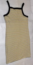Womens Forever 21 T-shirt Size L Dress Mini Square Neck Stripe