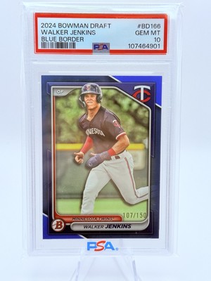 2024 Bowman draft Walker Jenkins blue border /150 PSA 10