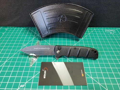 Boker Kalashnikov Manual Flipper W Black Molded Handle & D2 Folding Pocket Knife