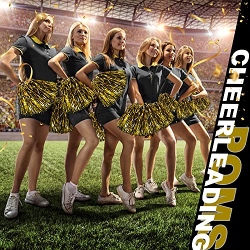 24 Pcs Metallic Cheerleading Pom Poms for Kids, Cheerleaders Cheer Pom Poms - Picture 8 of 8