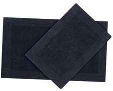 Craft Bedding Bathroom Mat - White Cotton Reversible, Machine Washable 21x34