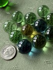 16 Vintage Purie Marbles -  Clear Emerald Green & Light Green Blue & Shooters.  — photo 9