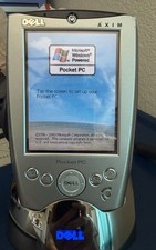Dell Axim X5 PDA Pocket PC Handheld With Docking Cradle Powers On / Read Details