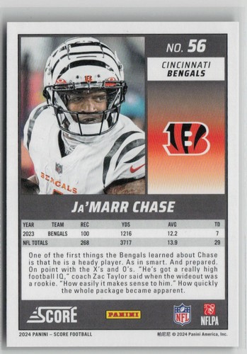 2024 Panini Score Football Ja'Marr Chase Extraterrestrial #56 - Picture 2 of 2