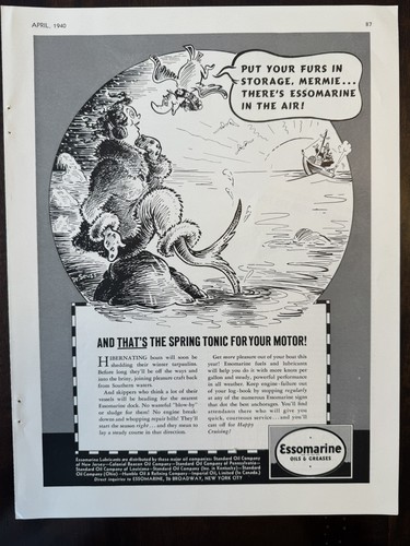 LOT 10 1936-40 Dr. SEUSS Navy ADMIRAL ESSOMARINE Esso MOTOR BOAT Ephemera - Picture 5 of 11