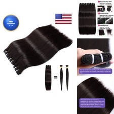 Lemoda Straight Virgin Human Hair Bundles 14 16 18 Inch 3 Bundles Natural Black