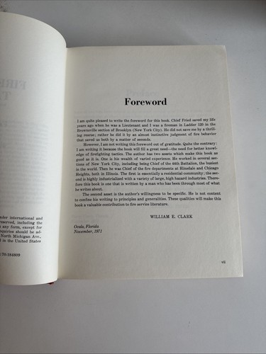 1972 - Fireground Tactics, Emanuel Fried - Firefighting - HC First Edition Print - Foto 8 di 14
