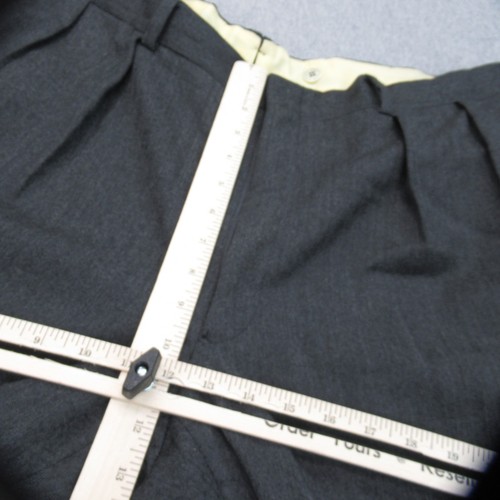 Polo Ralph Lauren Pants 40x30 Gray Wool Thick Vintage Herringbone Talon Trouser - Picture 7 of 14
