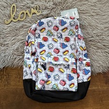 Disney Store Mickey Friends Allover Print Backpack Adult White Grid New