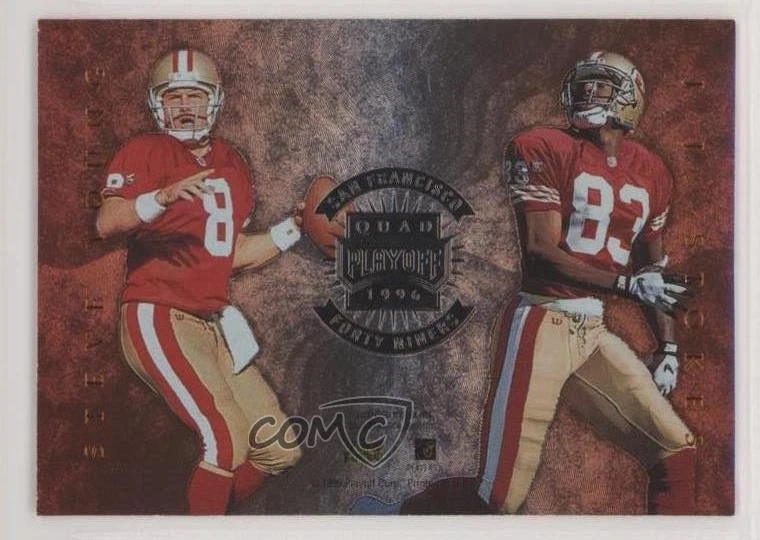1996 Absolute Quad Series Steve Young JJ Stokes William Floyd Derek Loville HOF - Image 2 of 2