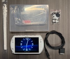 PSP GO PlayStation Portable White Game Console WITH STORAGE UPGRAD AND MORE