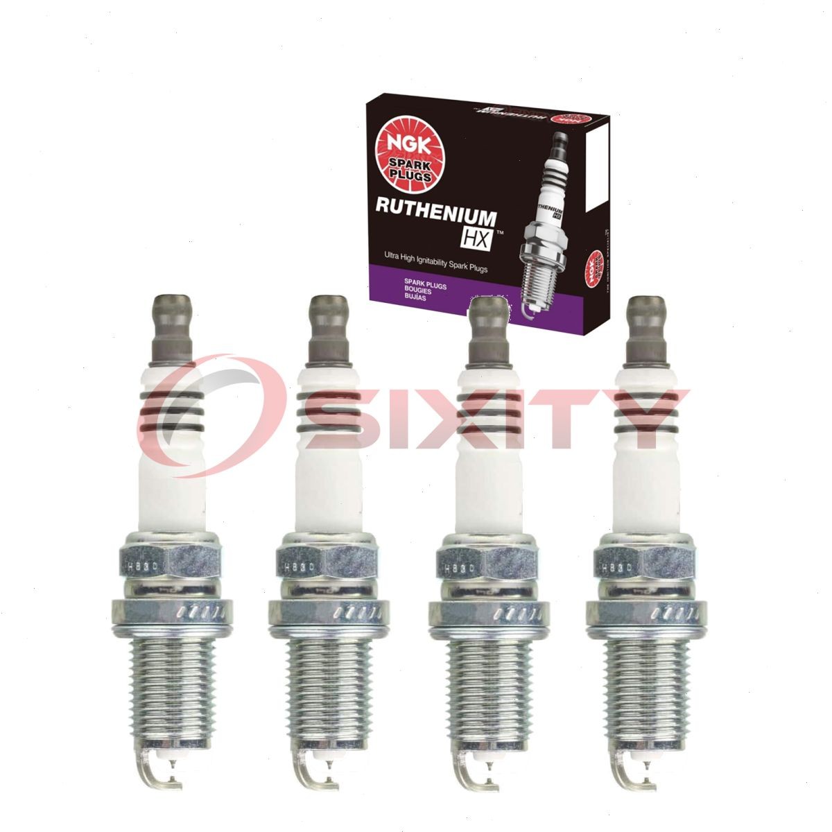 4 pcs NGK Ruthenium HX Spark Plugs for 2009-2010 Dodge Caliber 2.4L L4 - gv