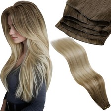 LaaVoo Hand Tied Weft Hiar Extensions Human Hair 22 Inch Sew In Hair Extensions
