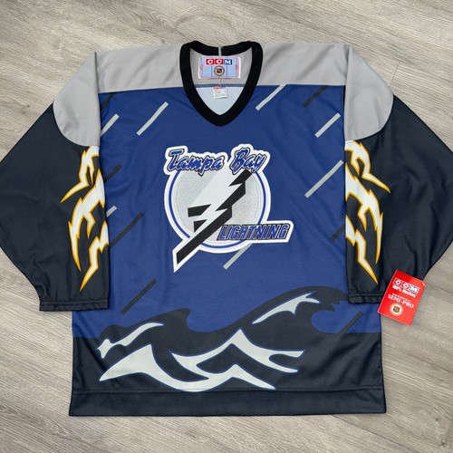 Tampa Bay Lightning Storm Jersey Large 48 CCM Vintage NHL New - Picture 1 of 6