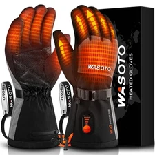 WASOTO HEATED GLOVES FOR MEN WOMEN 7.4V BATTERY 22.2WH RECHARGEABLE - BLACK