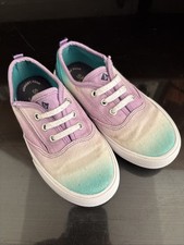 Sperry Kids Size 10 Top-Siders washable sneaker in a purple Blue  White Color
