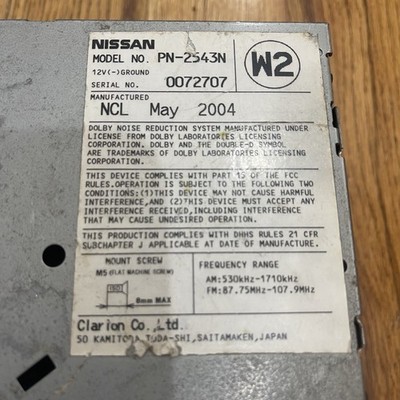 Nissan Pathfinder Infinity Qx4 Bose Radio 6 CD Changer Tape
