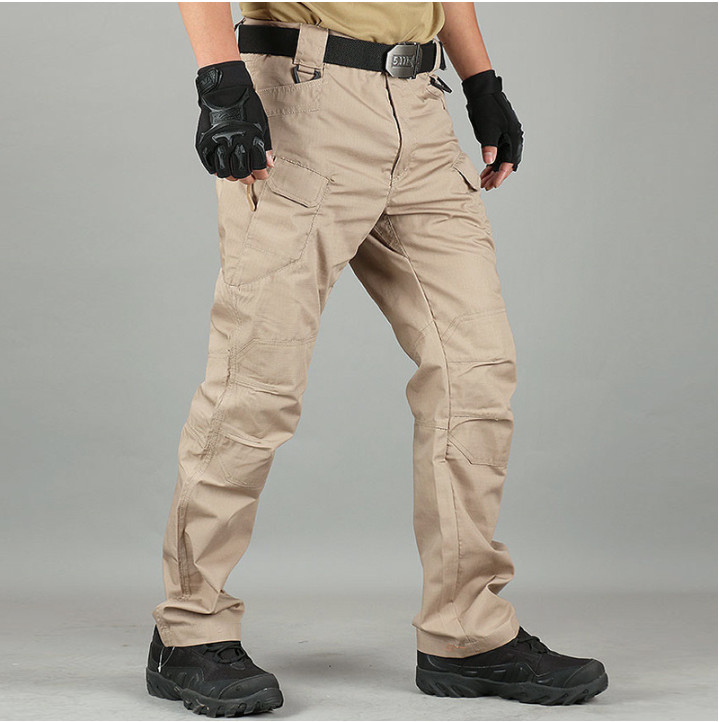 Men Tactical Cargo Pants Soldier Straight-fit Work Combat Trousers Outdoor Pants