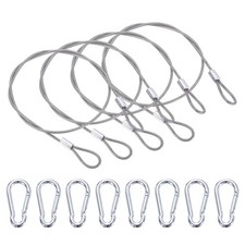 20 Inch Safety Cable Lock, 4 Pcs 304 Stainless Steel Security Wire Rope Clear