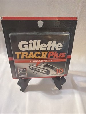 Gillette Trac II Plus Blades 10ct Cartridges Lubrastrip Comfort NOS New TracII