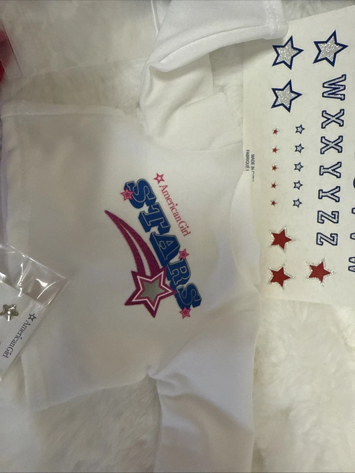 AMERICAN GIRL 2 EN 1 TRAJE DE PORRISTAS EQUIPO DE PORRISTAS ~ POMPONES ~ MEGÁFONO ~ AZUL ~ NUEVO Foto 3 de 4