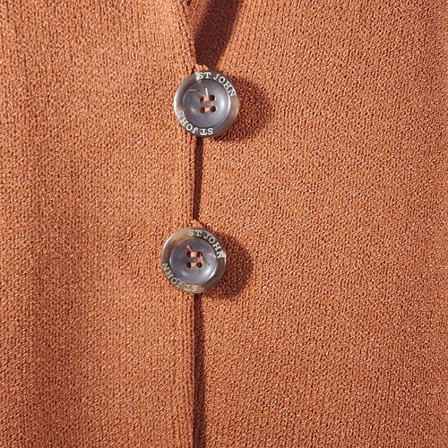 Conjunto de suéter/chaqueta y concha St. John Sport talla L informal tejido noche naranja quemado - Imagen 5 de 24